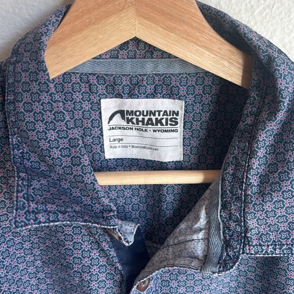 MOUNTAIN KHAKIS Mens Button Front Short Sleeve Print Shirt Size Large L - Picture 3 of 7